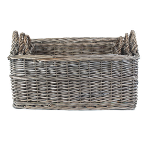Beachcrest Home Large Shallow Wicker Basket Wayfair.co.uk